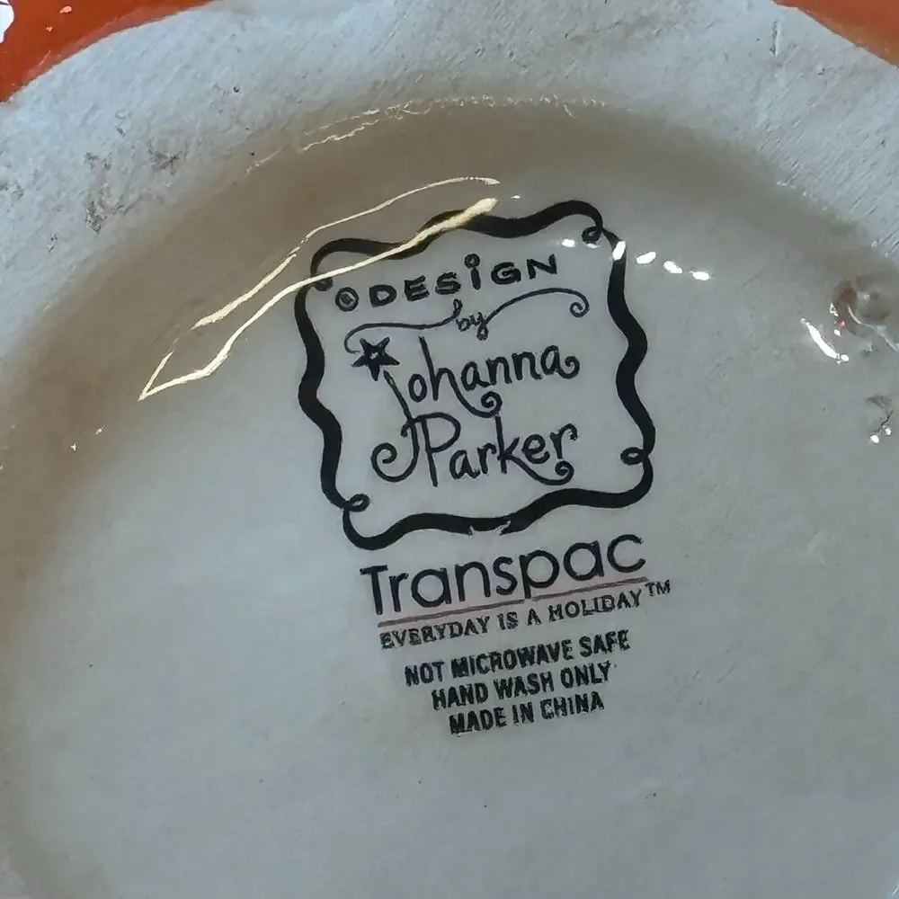 Johanna Parker Halloween Ghost & Jack-o-Lantern Ceramic Treat Bowl Candy Bowl